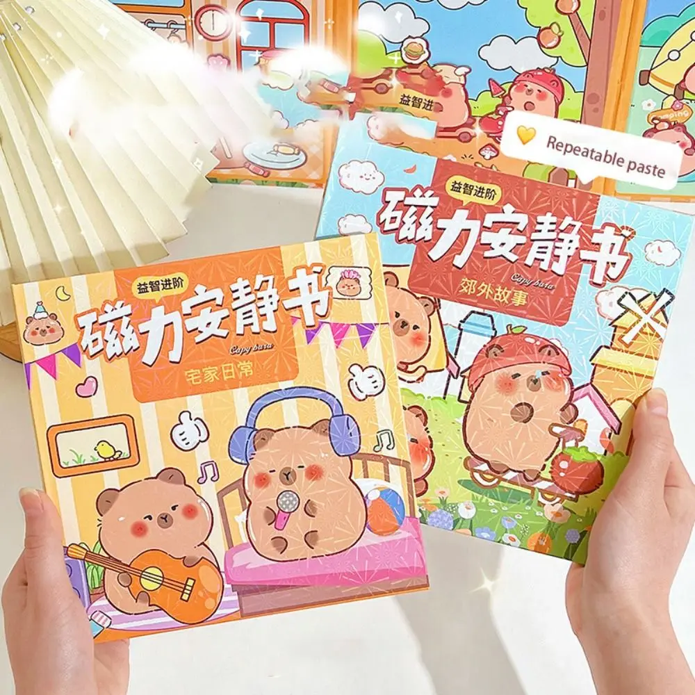 

Новая кавайная игрушка капибара наклейка для сцены ручной работы книга мультяшная многоразовая Наклейка Детские игрушки