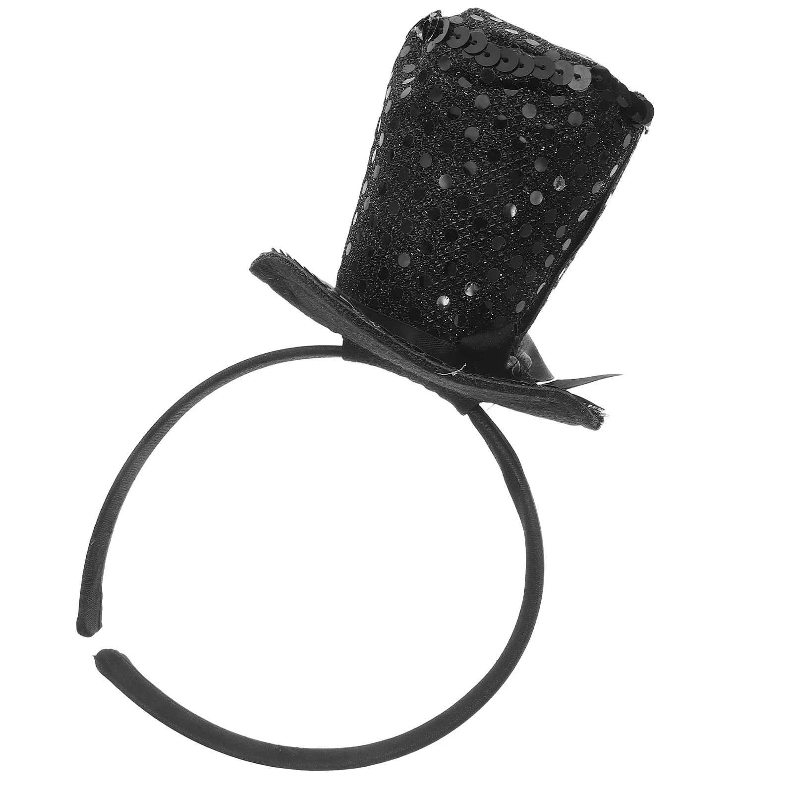 

Mini Top Hat Headband Women Sequin Hairband Glitter Fascinator For Halloween Christmas Tea Party Photo Booth Cosplay Adult