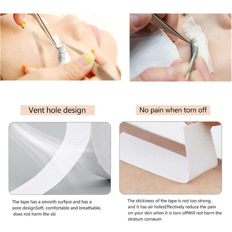 2/3 Rolls Japanese Insulating Tape for Eyelash Extension Lint Free Under Eye Pads Breathable Non-woven Tape Paper Eyelash Patch