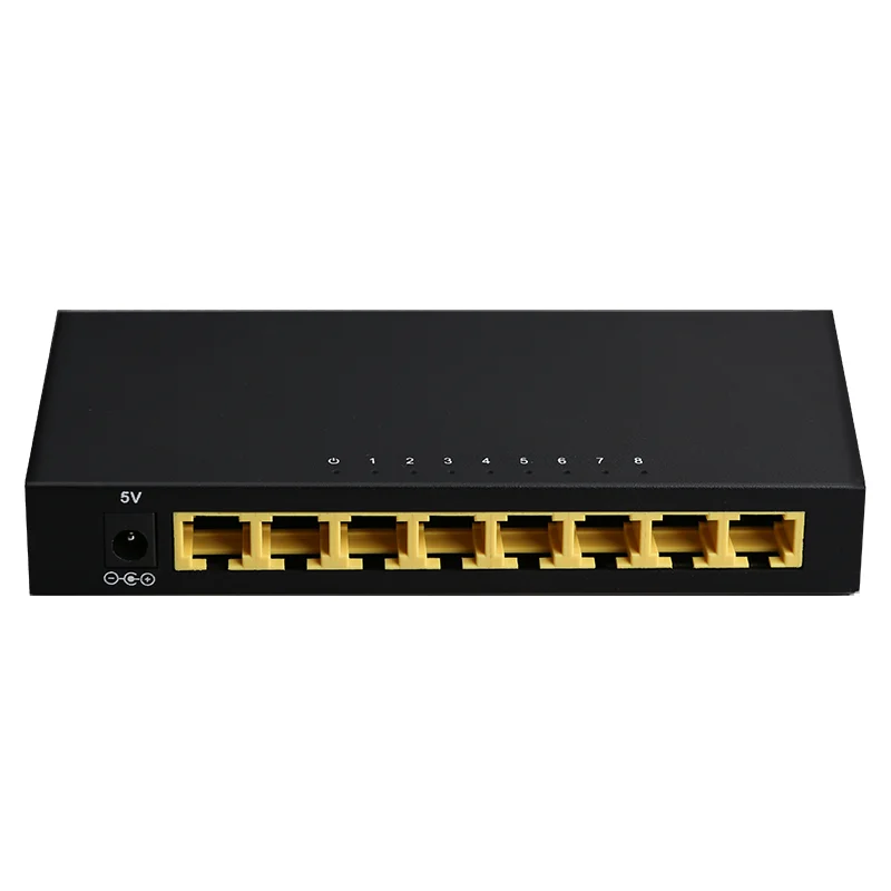 8 Ports 10/100Mbps Network Ethernet Switch Metal Shell Unmanaged Soho Mega Switch for Desktop