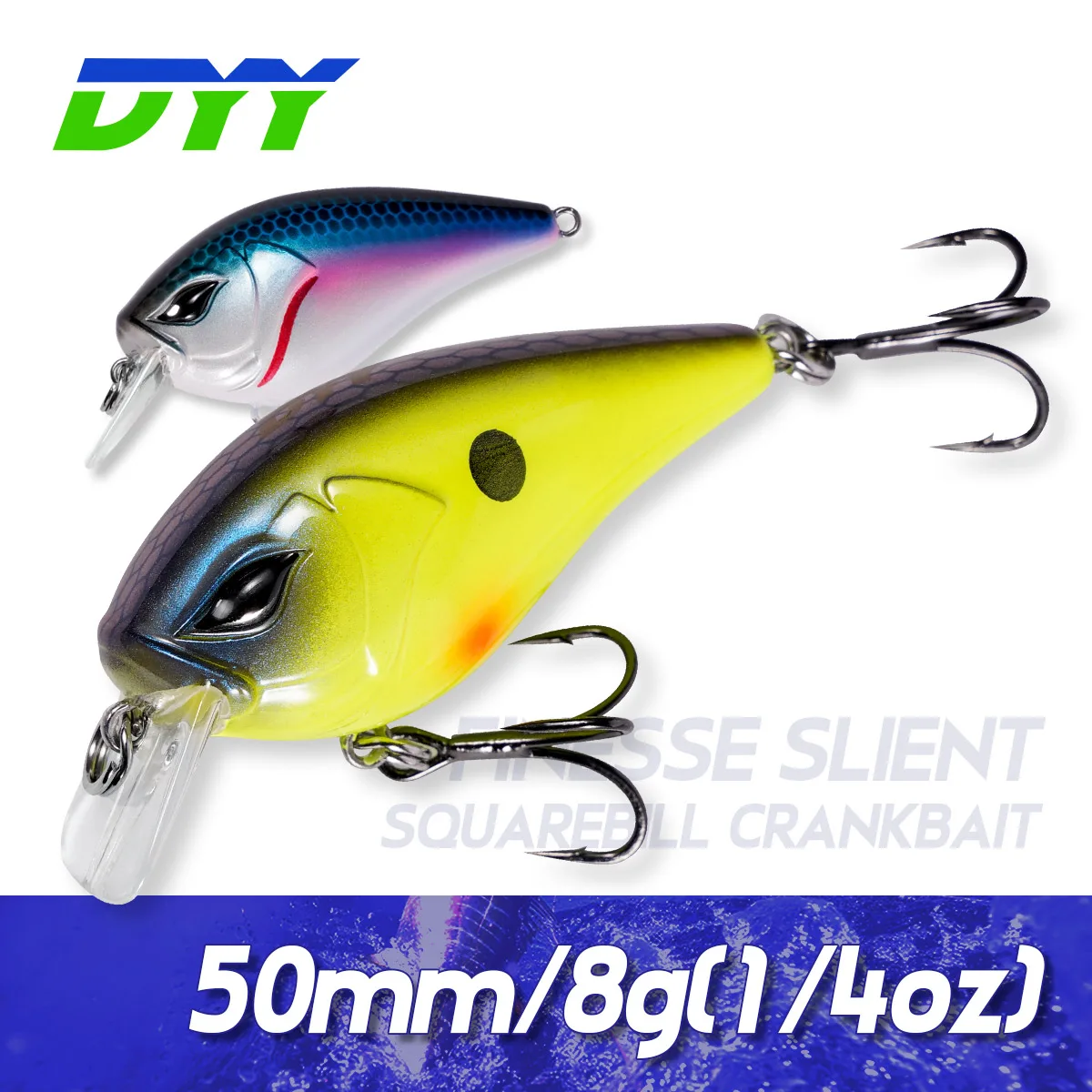 DYY Squarebill Crankbaits 50mm 8g Minnow Fishing Lure Wobblers Artificial Hard Bait for Perch Pike Trout Bass Fishing Lures