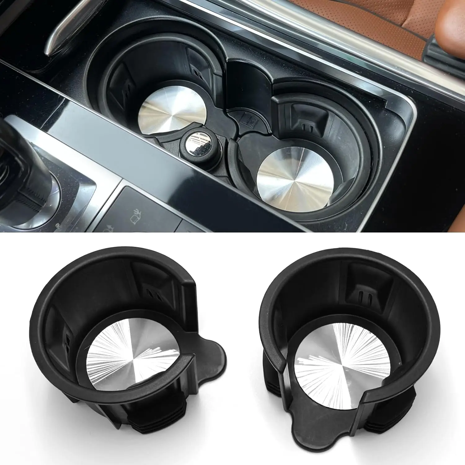 

2PCS New Center Console Front Cup Holder Insert For Land Rover LR3 Discovery 3 LR4 LR2 Range Rover Vogue LR087454 2004-2017