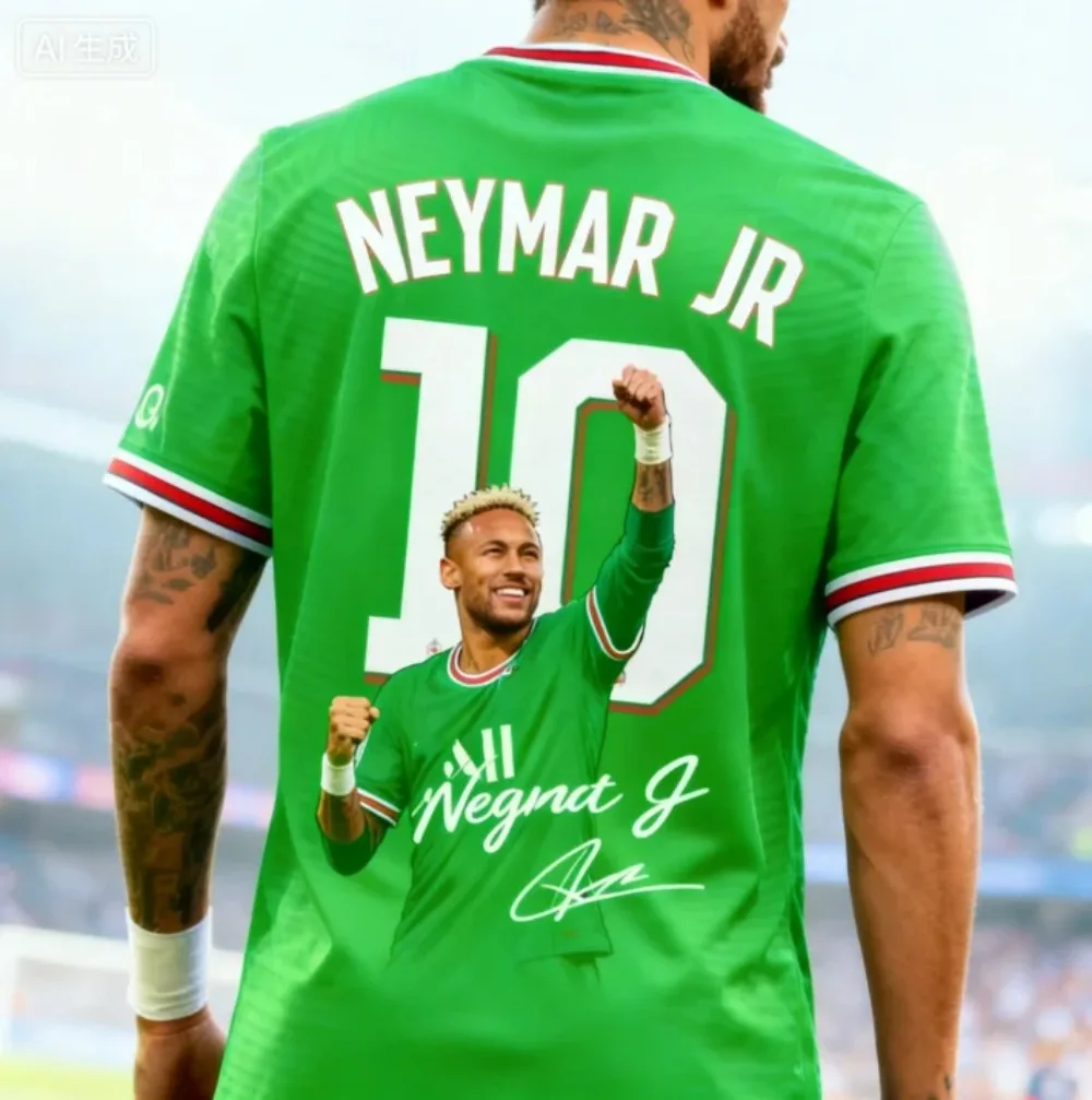 Das Kinder-Fußball-Sport-T-Shirt mit Neymar 3D-Print-Design ist locker und bequem, geeignet für den täglichen Gebrauch. – Detail 4