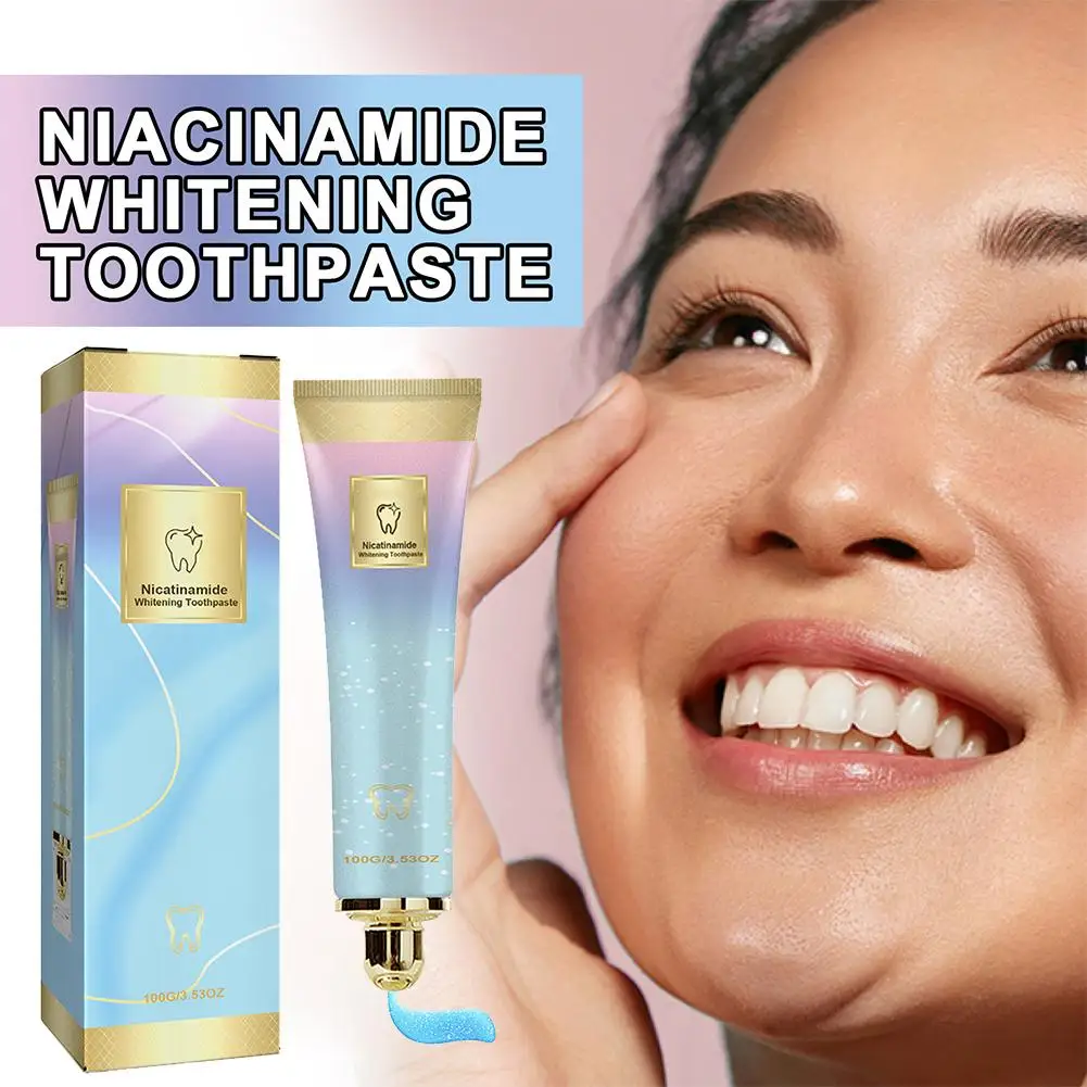 

Отбеливающая зубная паста Niacinamide, освежающее Отбеливающее средство для чистки, 100 г, Пятнистое средство для ухода за зубами и ротовой полостью B4E6