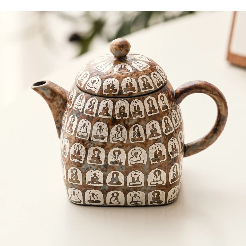 

Винтажный керамический чайник с ручной росписью, один горшок, китайский чайный сервиз кунг-фу, чайная посуда, товары для дома