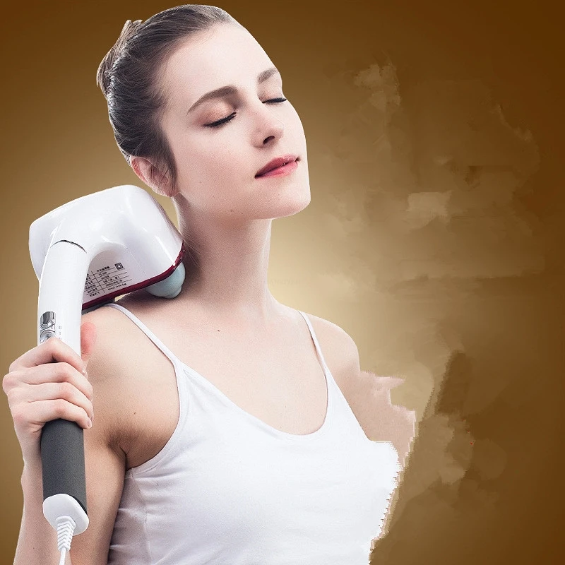 Electric Dolphin Massager Handheld High-Power Home Dual-Head Massage Hammer for Waist, Back and Calf Vibration