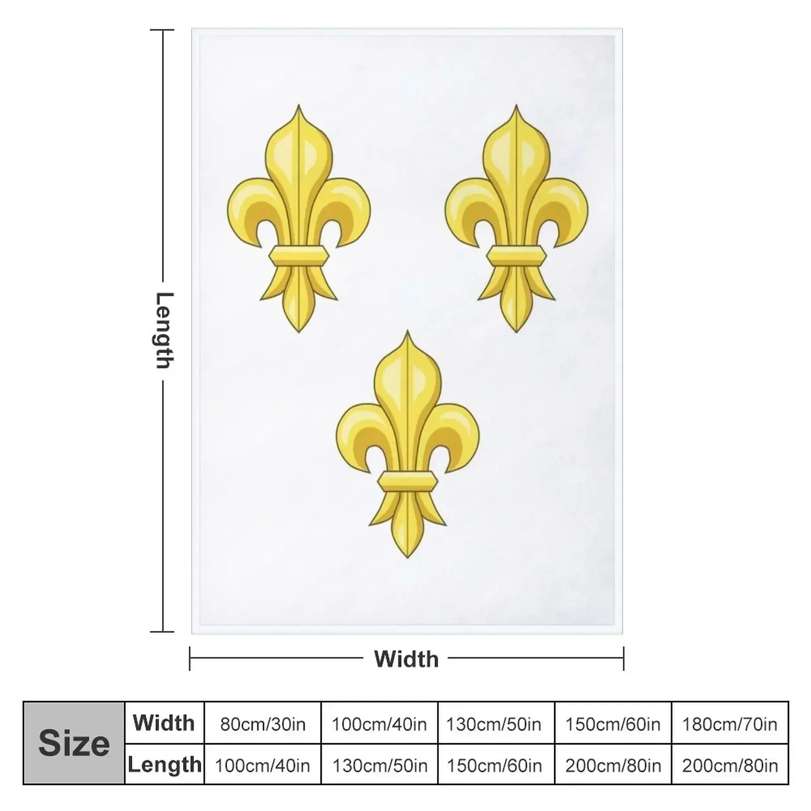 Blason France moderne French royal golden yellow fleur de lys lis blue King of France coat of arms vintage white b Throw Blanket