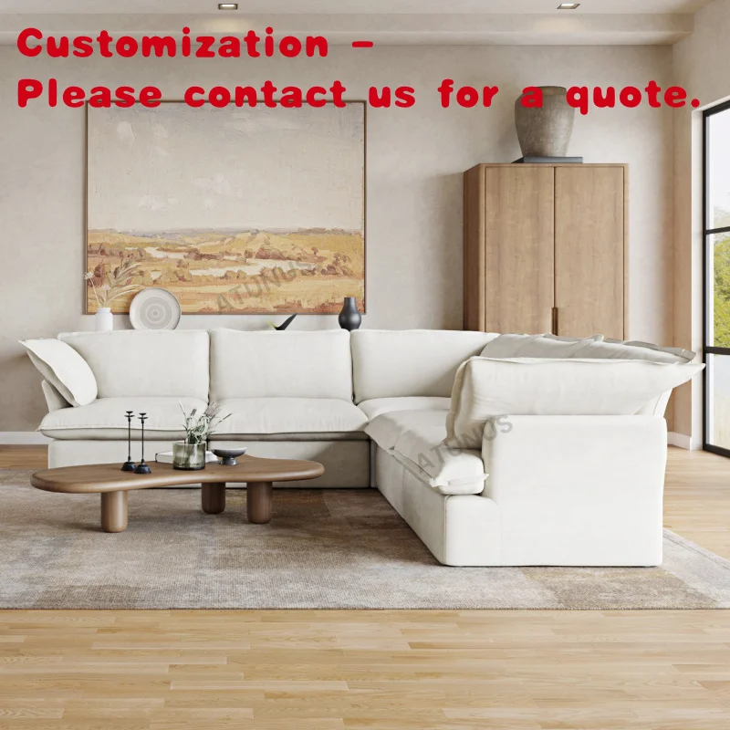 custom.ATUNUS Wabi Sabi High Performance Sectional Couch Sofa Set Living Room Furniture Nordic Proof Sofa
