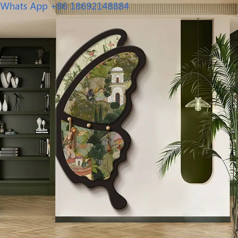 

Vintage Style Entryway Pegboard Decorative Painting French Retro Butterfly Storage Hanger Rack Living Room Hanging Painting