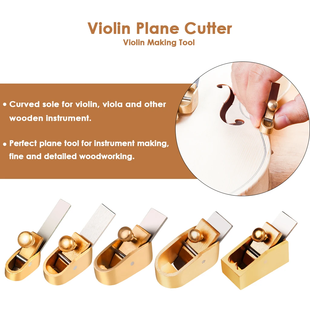 5PCS Professional Violin Plane Cutter Violin Tool Woodworking Plane Cutter Brass Luthier Tool For Violin & Viola Top Back Side