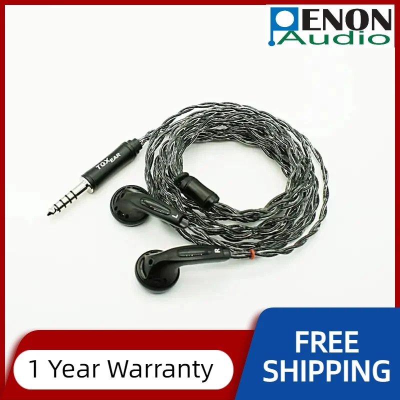 TGXEAR Revelstoke 130ohm Custom 1 Dynamic + Tesla Neodymium Magnet Driver Hybrid Flat Earphone Audiophile Earbud(4.4mm Balanced)