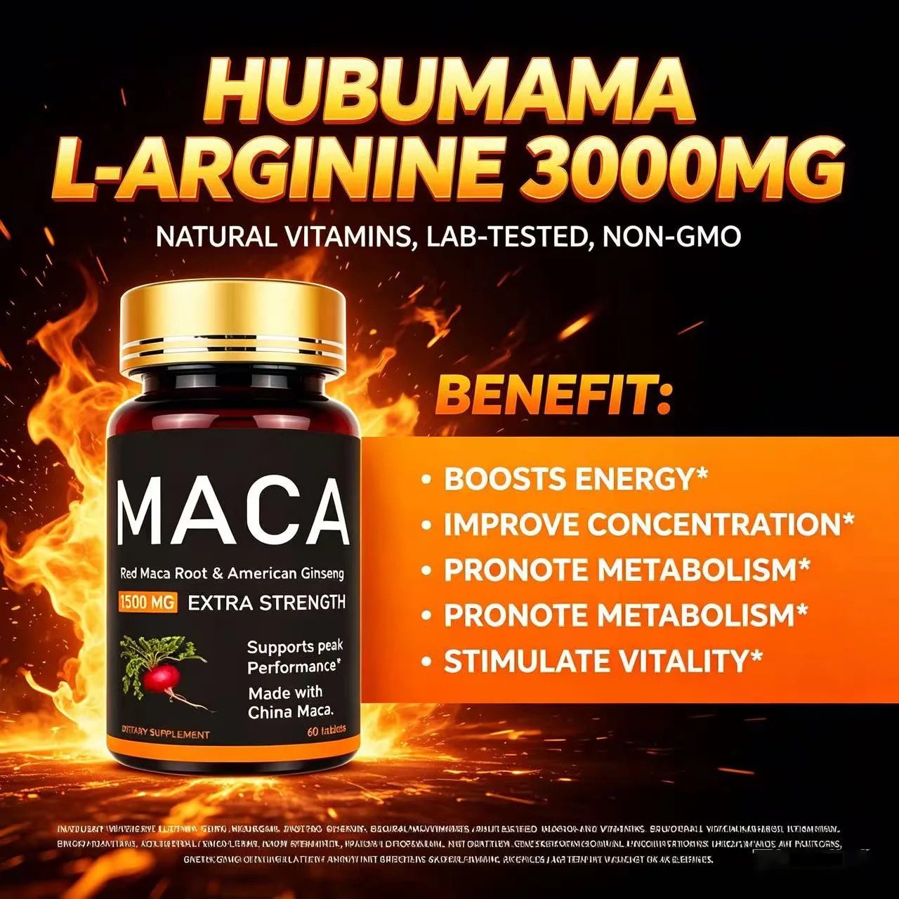 Tabletas Originales de Ashwagandha, Shilajit y Maca, Suplemento Masculino, Cápsulas para la Inmunidad para Hombres