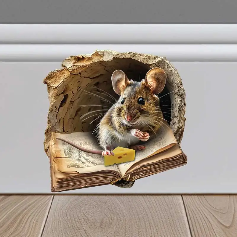 Cute Mouse Hole Wall Sticker Living Room Wall Home Decor Bedroom Wallpaper Removable Funny Mouse Deca   CM01