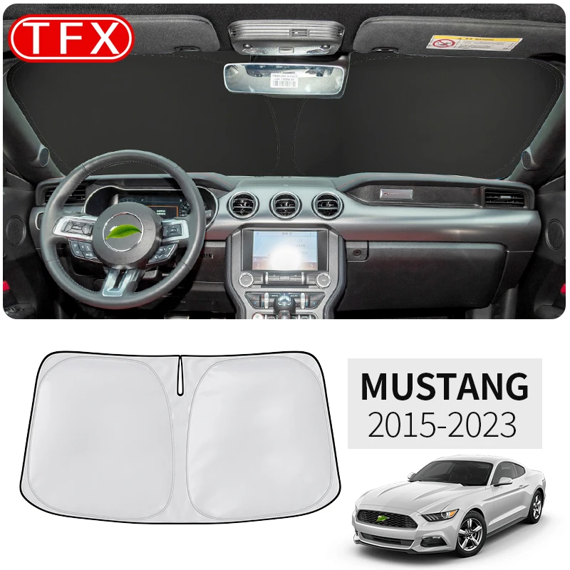 

For Ford Mustang 2015-2023 Car Styling Nano-Insulat Windshield Sunshade Front Window Sun Shade Visor Auto Interior Accessories