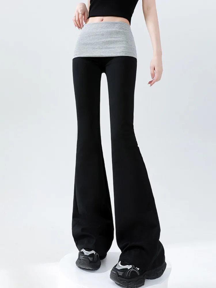

Slimming High Waist Bell Bot Pants American Sle Women's Faion Spring Summer New Straight Leg Floor Length Trousers