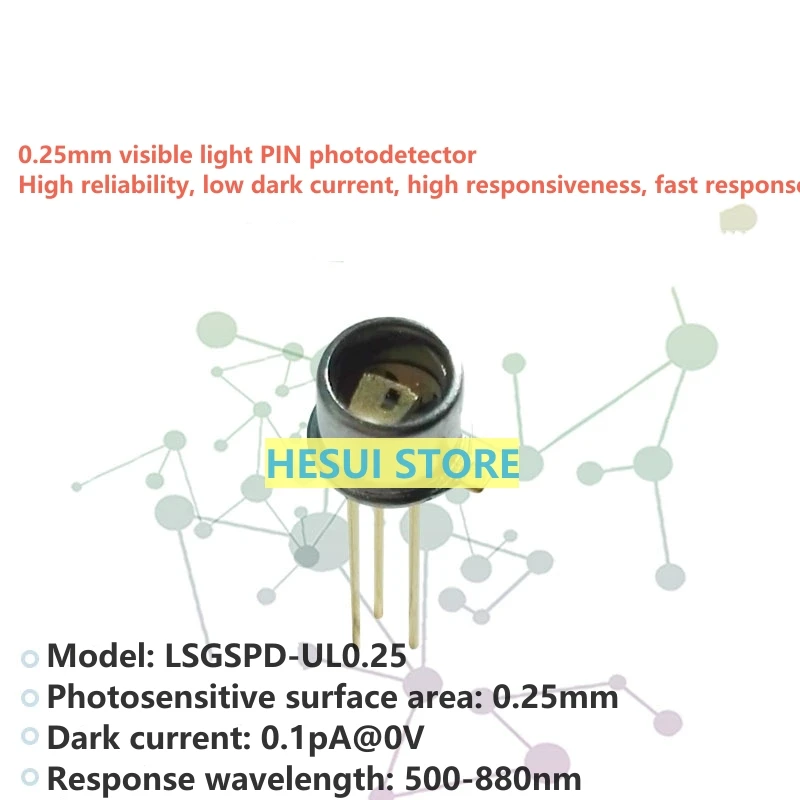 0.25mm visible light PIN photodetector photodiode High responsivity and fast response