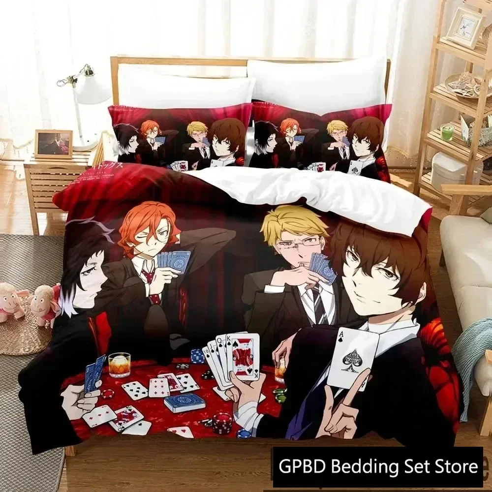 

Anime Bungo Stray Dogs Bedding Set Boys Girls Twin Queen King Size Duvet Cover Pillowcase Bed boys Adult Home Textileextile