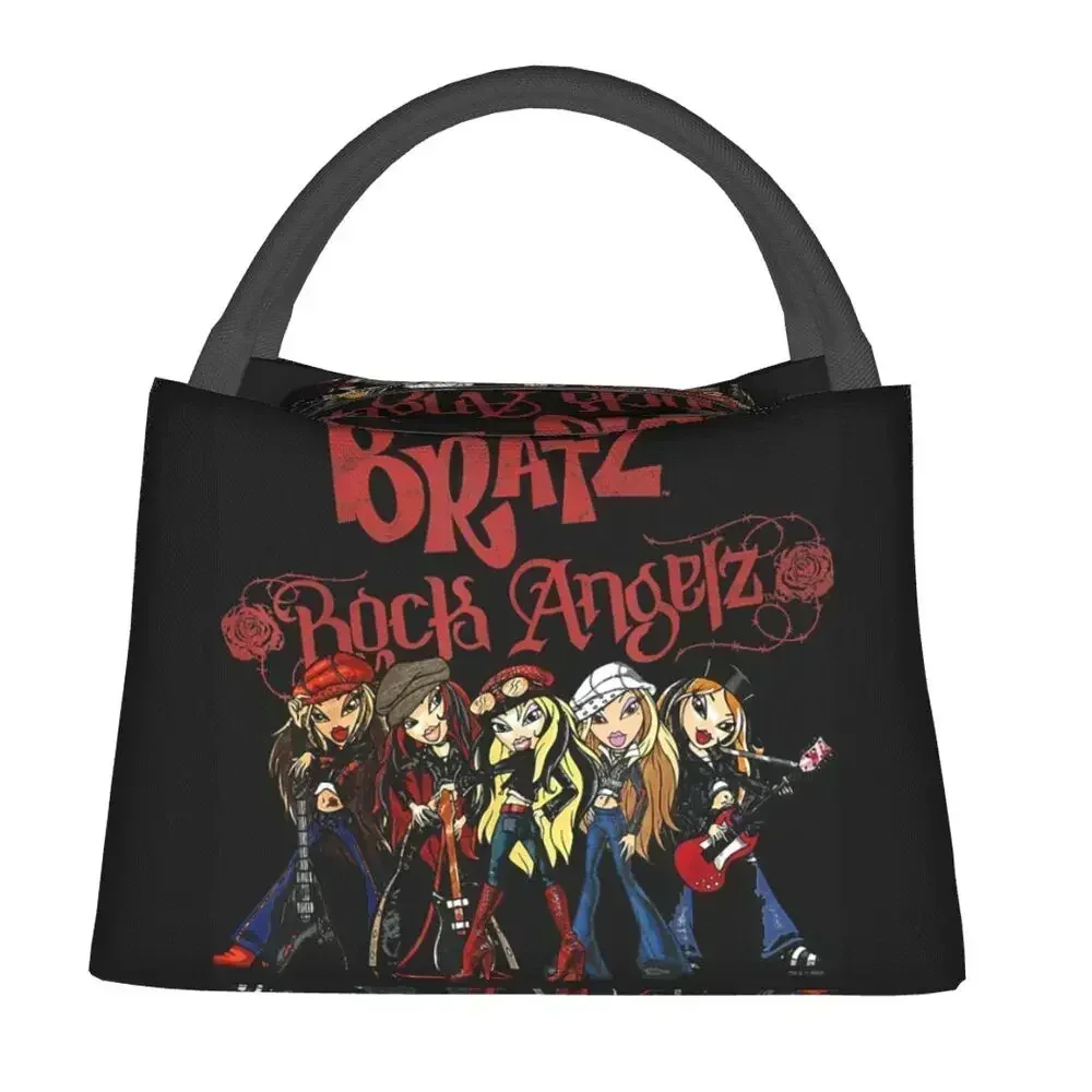 Bratz Rock Angelz Group Shot Insulated Lunch Tote Bag For Women Animated Tv Portable Thermal Cooler Bento Box Work Travel