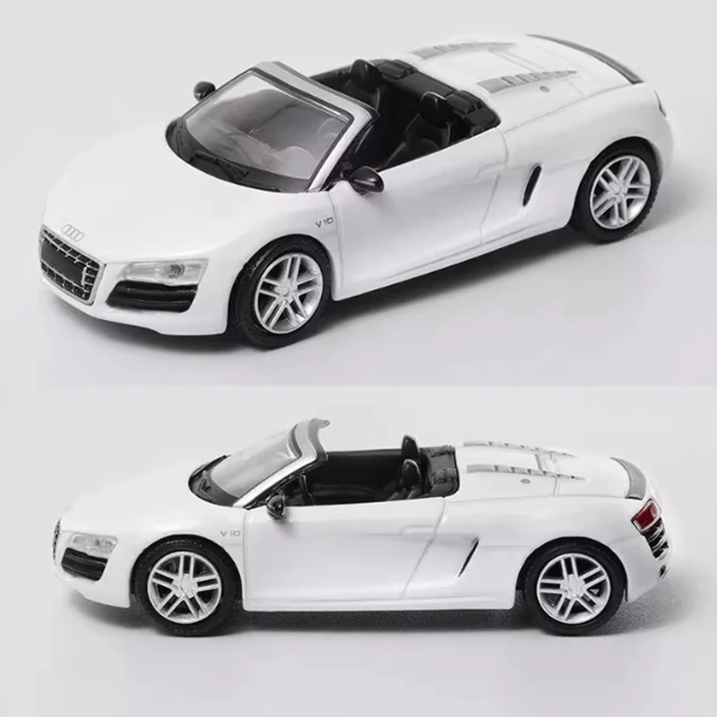 الظل 1:64 مقياس R8 V10 سبايدر للتحويل سبيكة محاكاة نموذج سيارة مجموعة ثابتة زينت عطلة اللعب هدية تذكارية