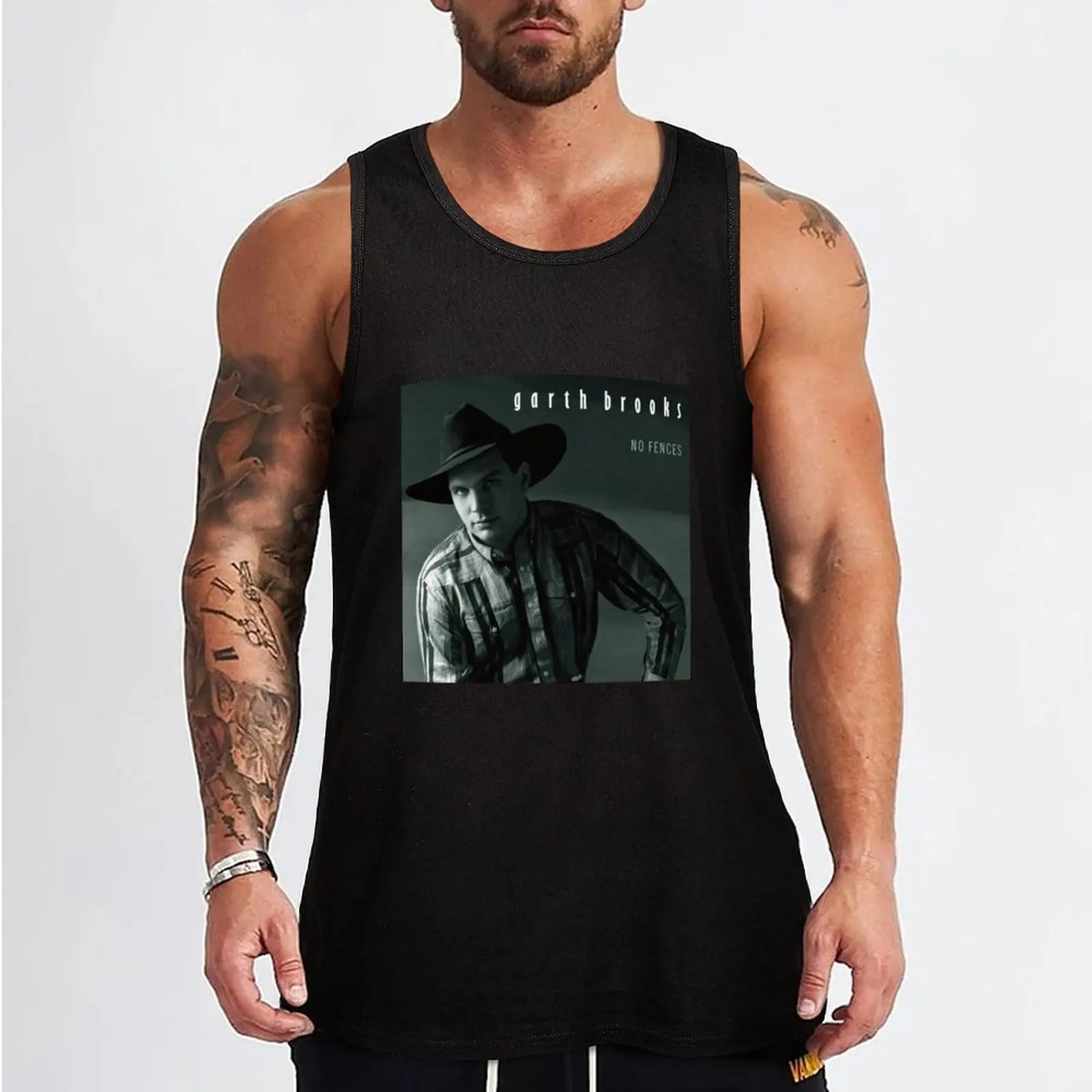 Garth Brooks No fences Tank Top sleeveless gym shirt man fitness t-shirt Men's gym t shirt men Men's sleeveless t-shirt