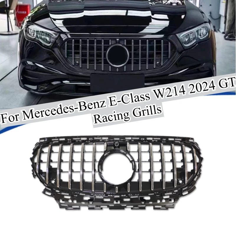 

For Mercedes-Benz E-Class W214 2024 GT Style Vertical Slats Grille Cover ABS Front Grill Replacement OEM Car Accessories Upgrade