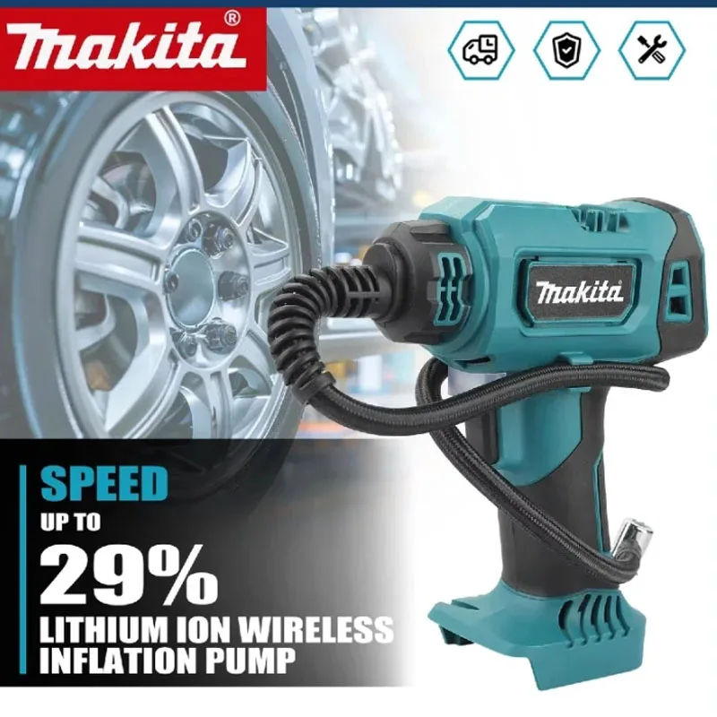 Makita Cordless Electric Air Pump, Rechargeable Auto Car Tire Inflator, Portable Household Power Tool Compatible with 18V Batter
