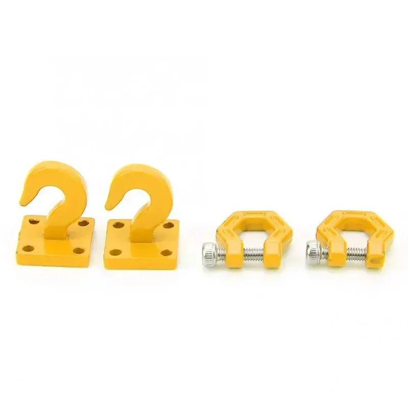 Metal bumper D-ring red Tow Trailer Chain Hook Shackles 2PCs for 1/10 RC crawler car TRX-4 axial scx10 90046  D90 Cc01 D110