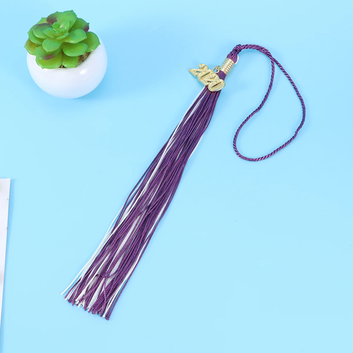 40cm Doctor Bachelor Hat Tassel Hanging Ear Clothing Graduation Accessories Hanging Pendant Tassel(Blue)