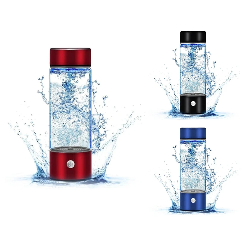 Hydrogen Water Generator,Rechargeable Hydrogen Water Bottle, Portable Hydrogen Water Ionizer Machine Easy Install -Blue