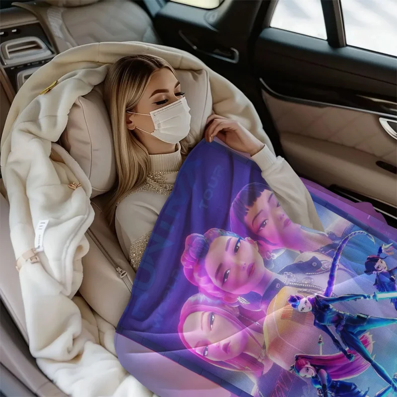 K-Pop شيطان الصيادين بطانية الفتيات الفتيان أفخم رمي بطانية الجدة بطانية دافئة كل موسم هدية ل أريكة تتحول لسرير مكتب رحلة التخييم