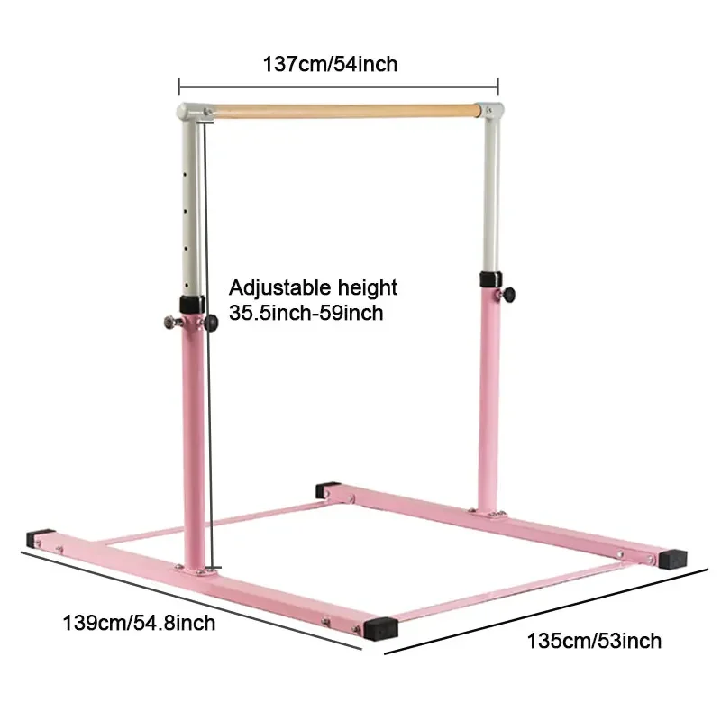 Gymnastics Training Bar Height Adjustable Horizontal Bar for Kids