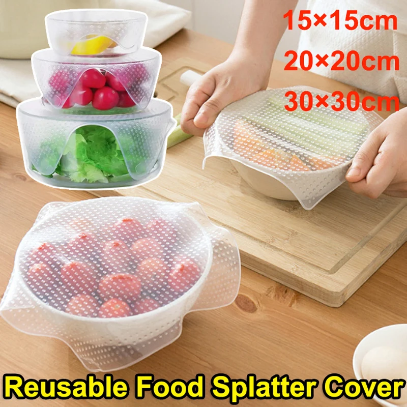 Silicone Reusable Food Storage Silicone Lids Plastic Wrap Food Microwave Splatter Cover Dishwasher Safe,BPA Free,Kitchen Tools