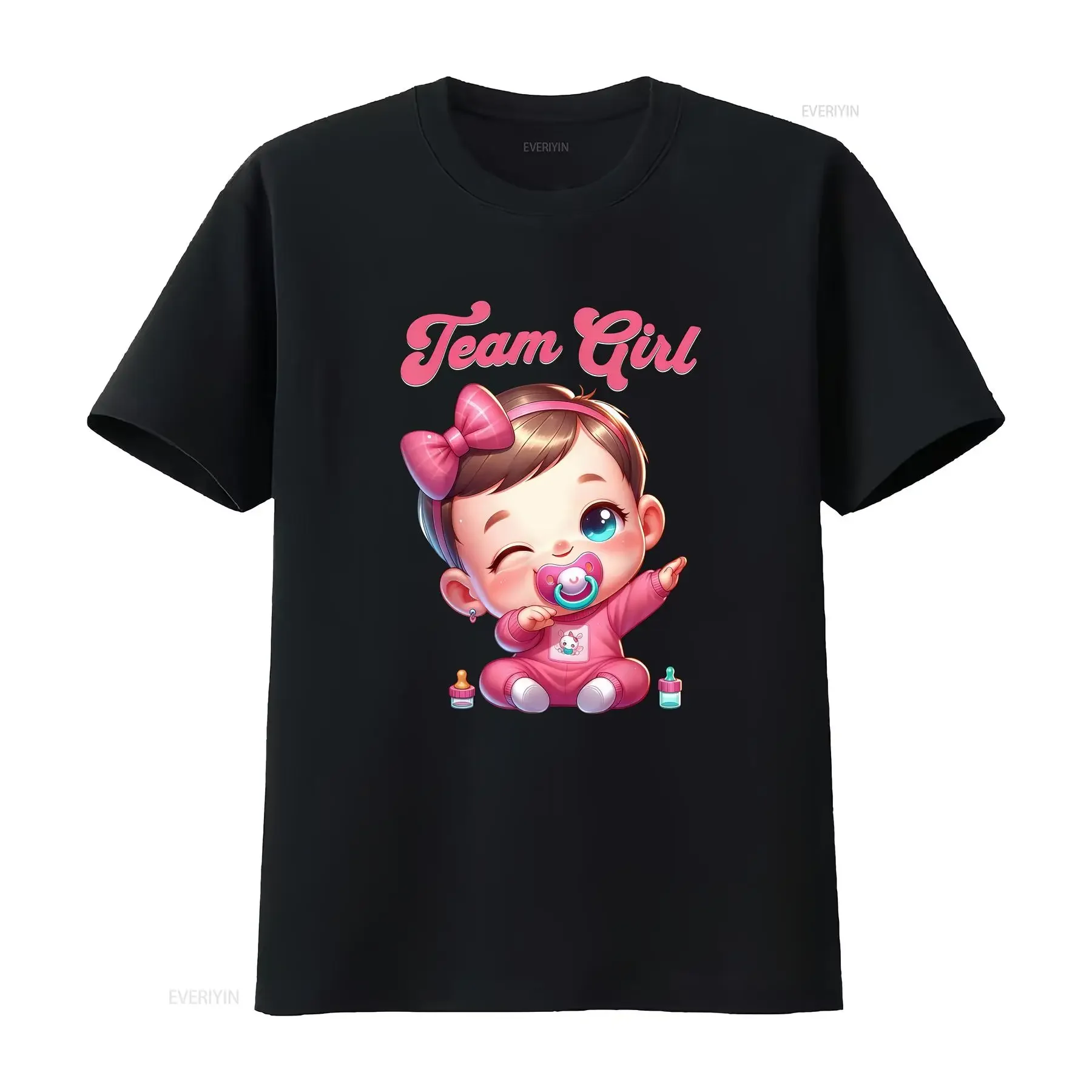 Team Girl Baby Announcement Gender Reveal Party T Shirt  vintage Washed Comfortable Slightly Unisex homme Stylish Soft