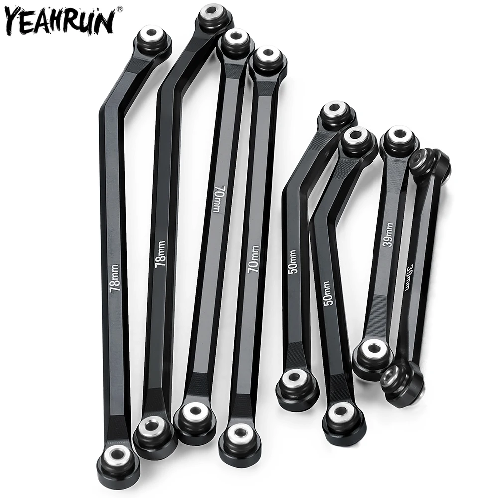 

YEAHRUN 8Pcs Metal Linkage Pull Rod Heightened Link Rod End For 1/24 Axial SCX24 AXI00005 Gladiator RC Crawler Car