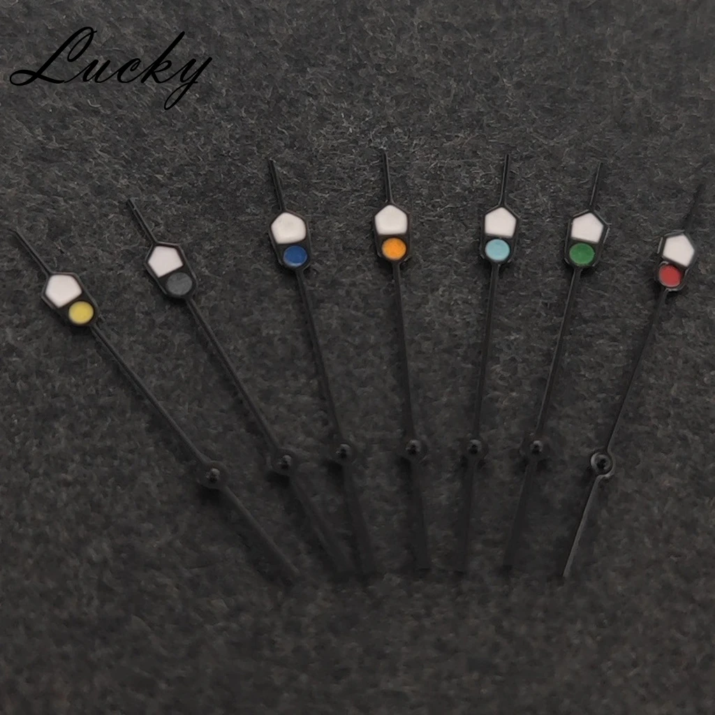 Watch Hands 13mm Black For NH35 NH36 7S26 7S36 4R35 4R36 Movement Watches Accessories C3 Green Luminous