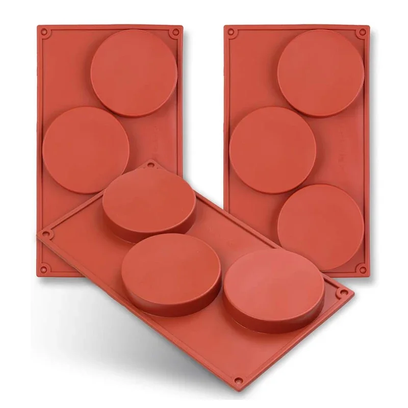 

3 Cavity Disc Shape Silicone Mold For Baking Round Cake Mould Tart Resin Coaster Handmade Soap Making Supplies Dessert Kitchen