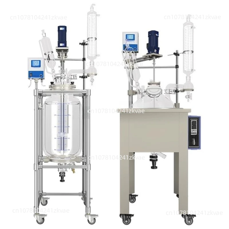 Double-Layer Glass Vacuum Distillation Stirring Synthesis Reactor with Electric Heating Single-Layer Glass