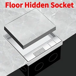 Underground Floor Hidden Socket with USB - 304 Stainless Steel - Available in EU/FR/BR/IL/IT/Korea - Compact Size: 130*130mm