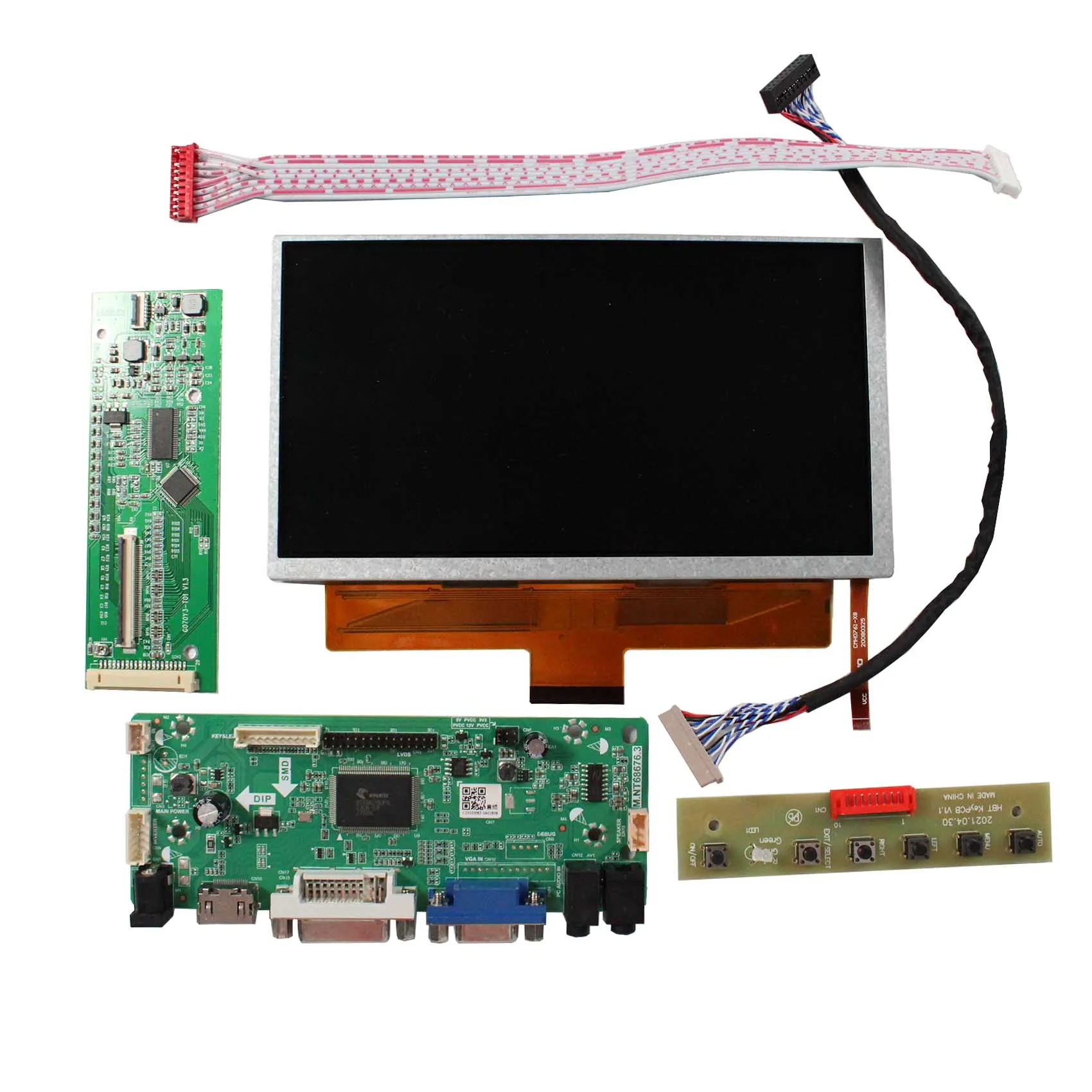 

7-дюймовый 800x480 600nit G070Y3-T01 ЖК-экран TTL с платой управления DVI VGA 50pin
