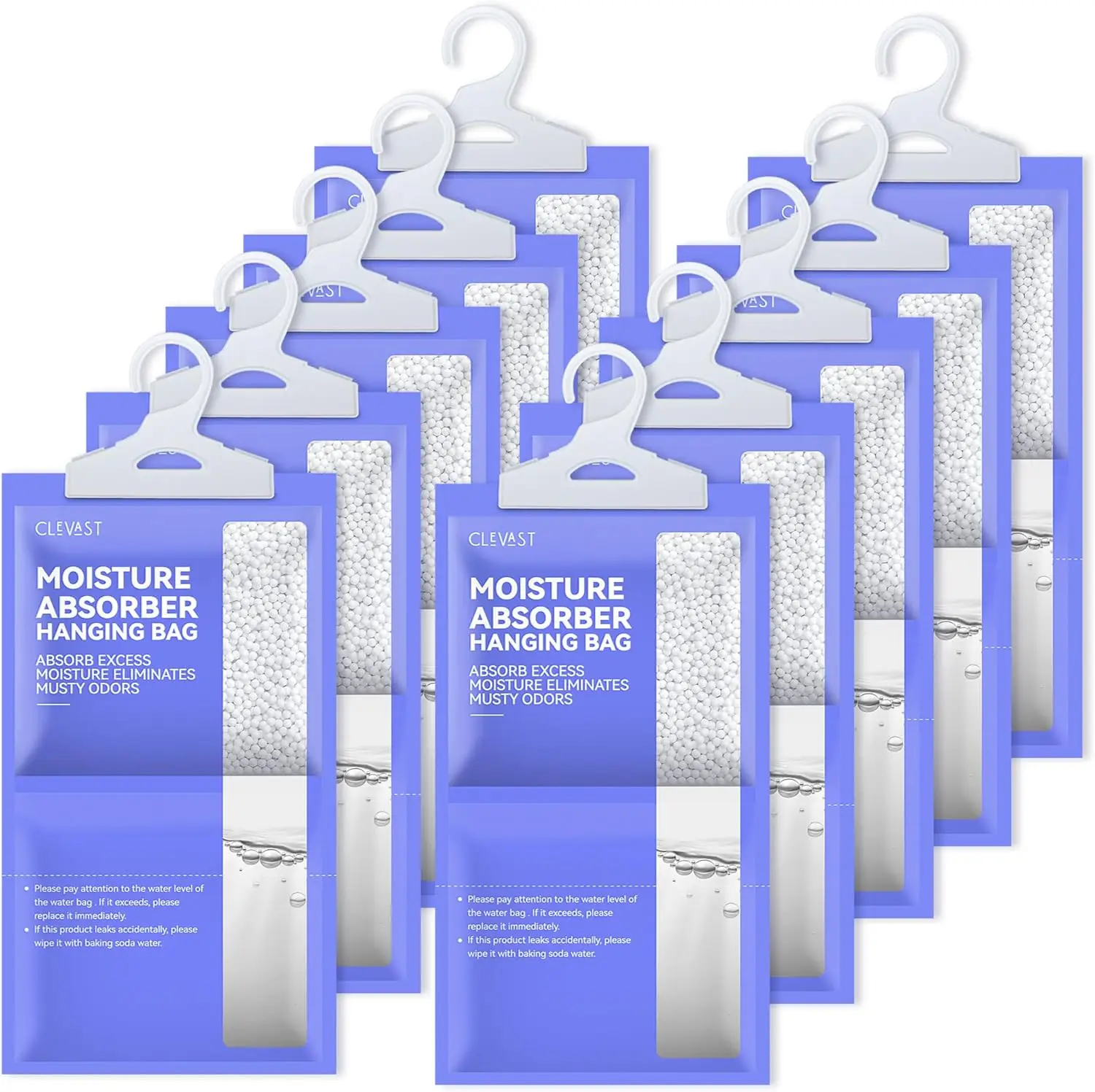 

Moisture Absorbers Packets 10 Pack, Dehumidifier Bags for Closet, Unscented Hanging Humidity Absorber in Wardrobes, Bedrooms, B