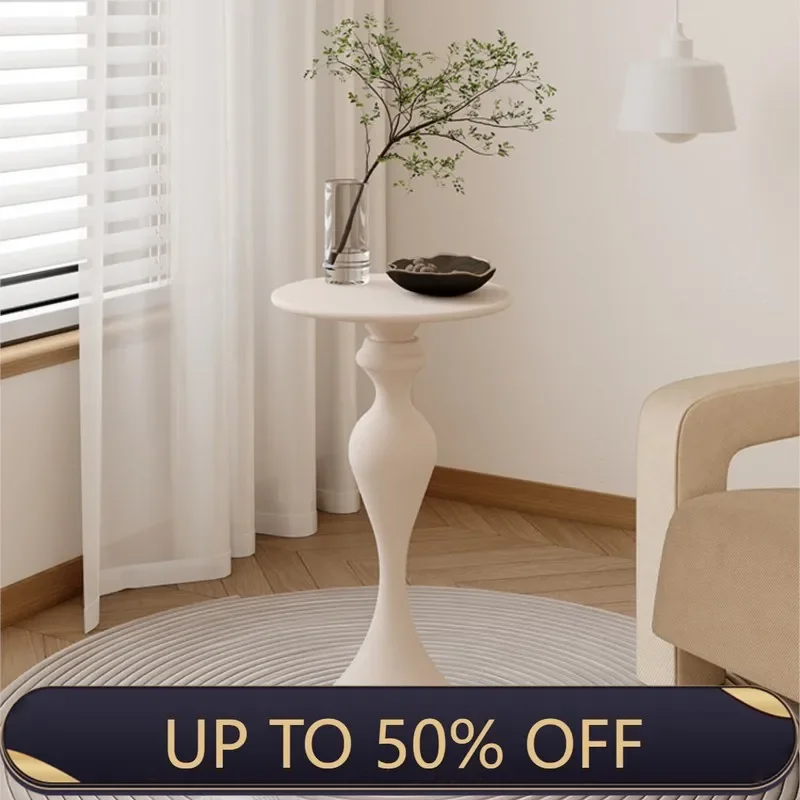 Cream Style Sofa Side Table Side Shelves Iron Small Coffee Mini Bedside Celebrity Small Round Table Can Be Moved