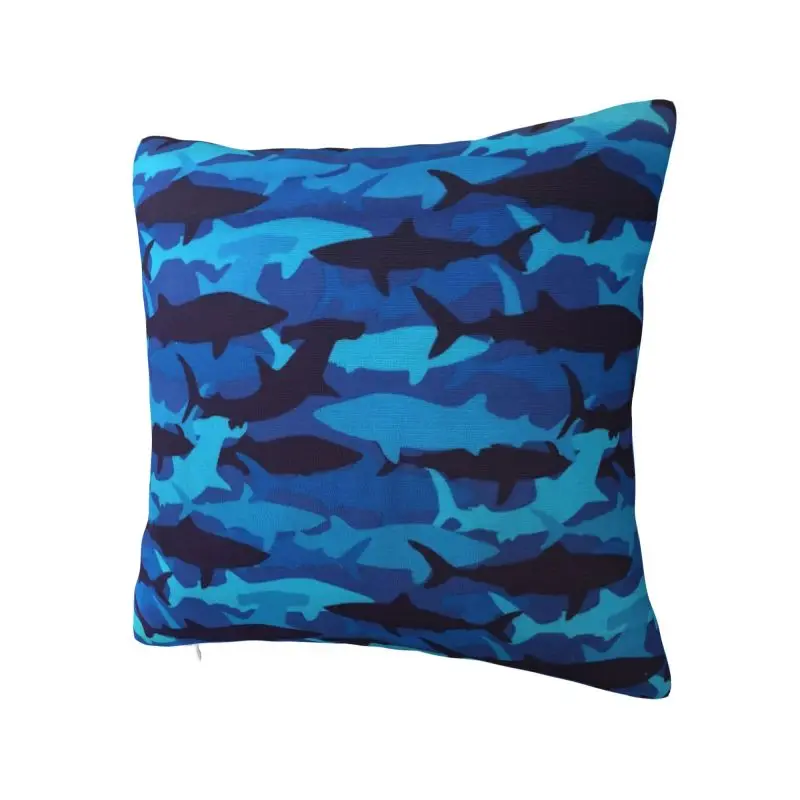 Ocean Animal Shark Throw Pillow Case 60*60cm Decor Home Cushion Cover Square Polyester Pillowcase Double-sided Printing