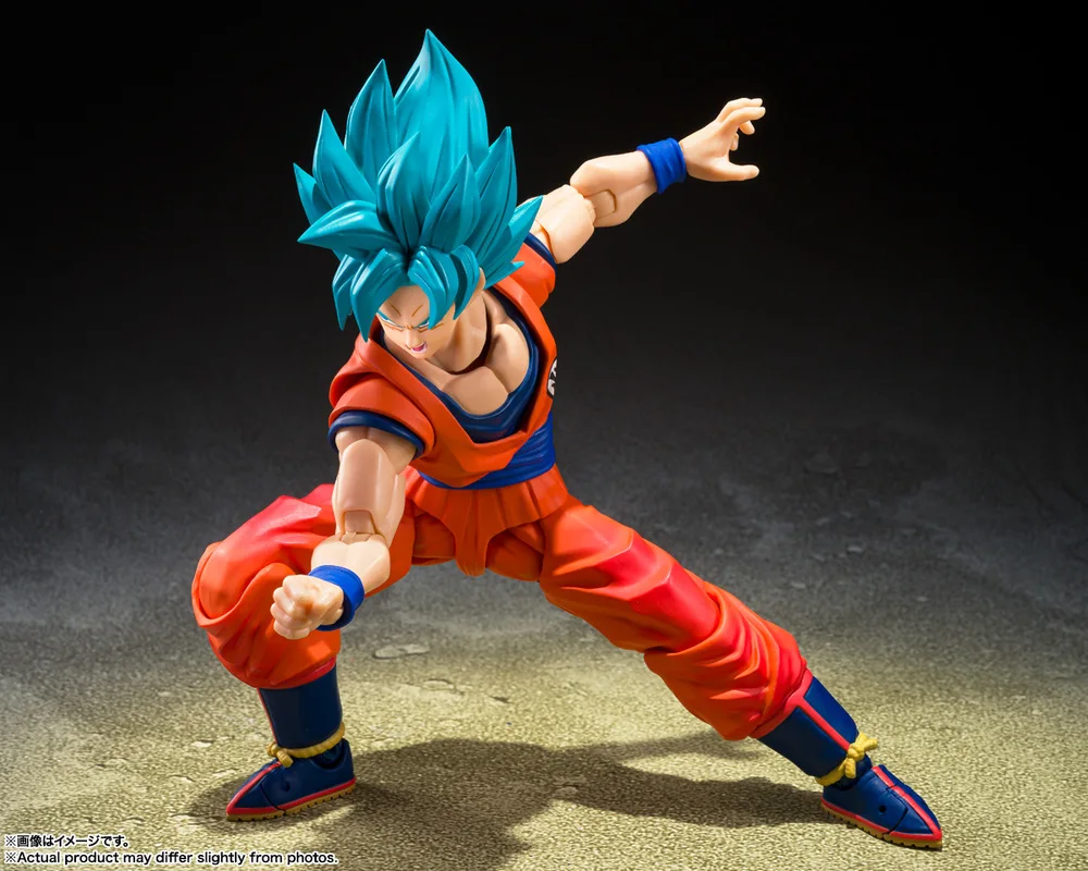 In stock BANDAI S.H.Figuarts SHF Dragon Ball Super Super Saiyan God SON GOKU-BLUE POWER TRANSCENDING LIMITS Action Figure toys view 6
