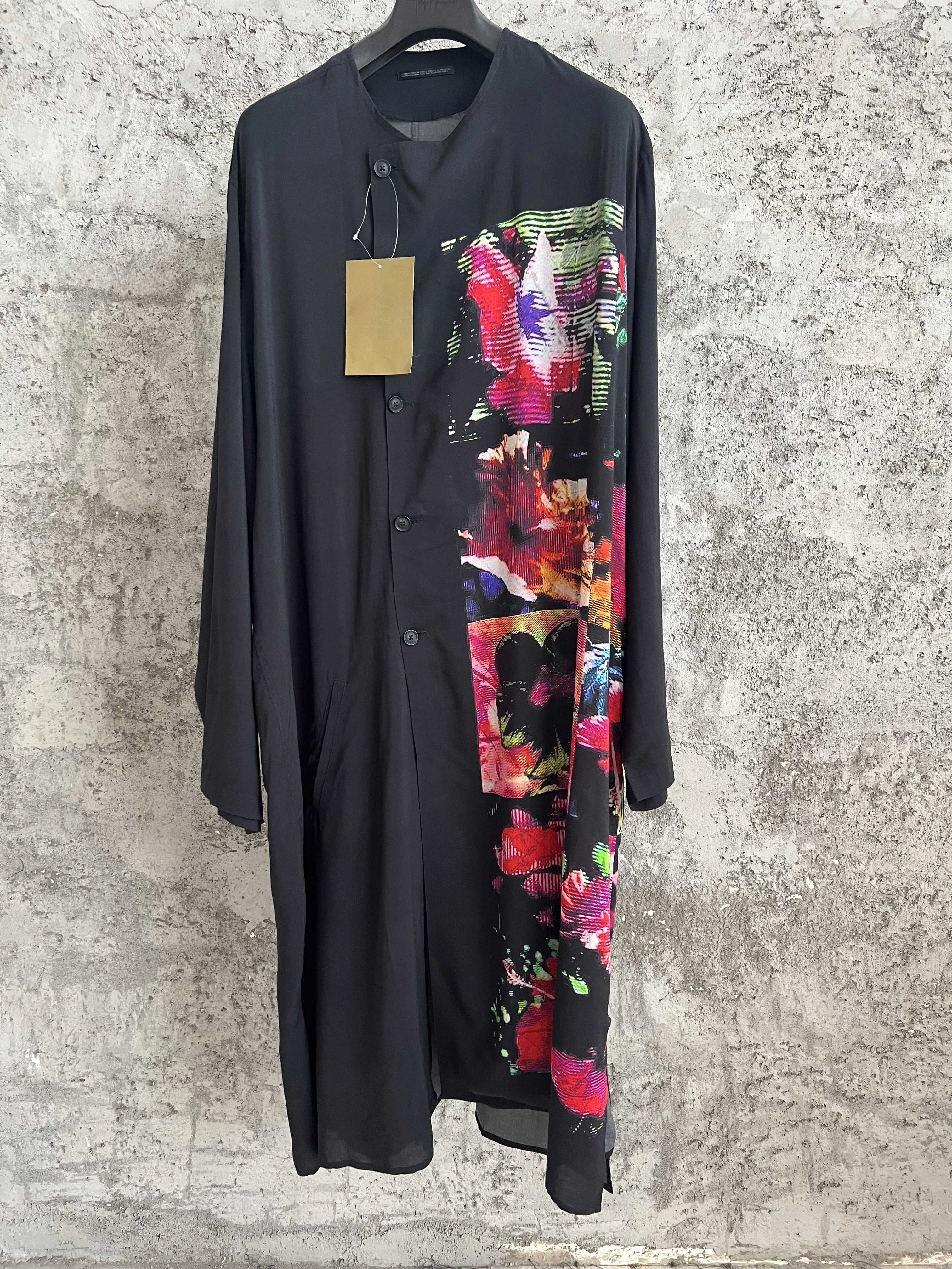 Silk notes, black and white guitar prints, oversized shirt for man