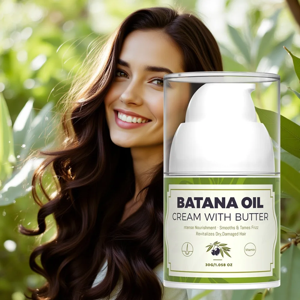 

Batana Oil Cream,Hair Butter,Reduces Breakage & Frizz,with Shea Butter & Vitamin E,Repairs Damaged Hair,For All Hair Types,30g
