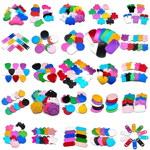 WHOLESALE 100PCS Dog Tag Name Plate Pet ID Tag Personalized Dog ID Tags Collar Accessories Pet Pendant Personalized Customized