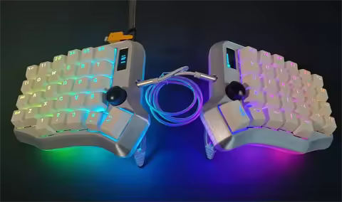 Sofle RGB Split Keyboard Case Custom Wired/Wireless Keyboard PCB with Bracket Split Mechanical Keyboard Case Gaming Accessories