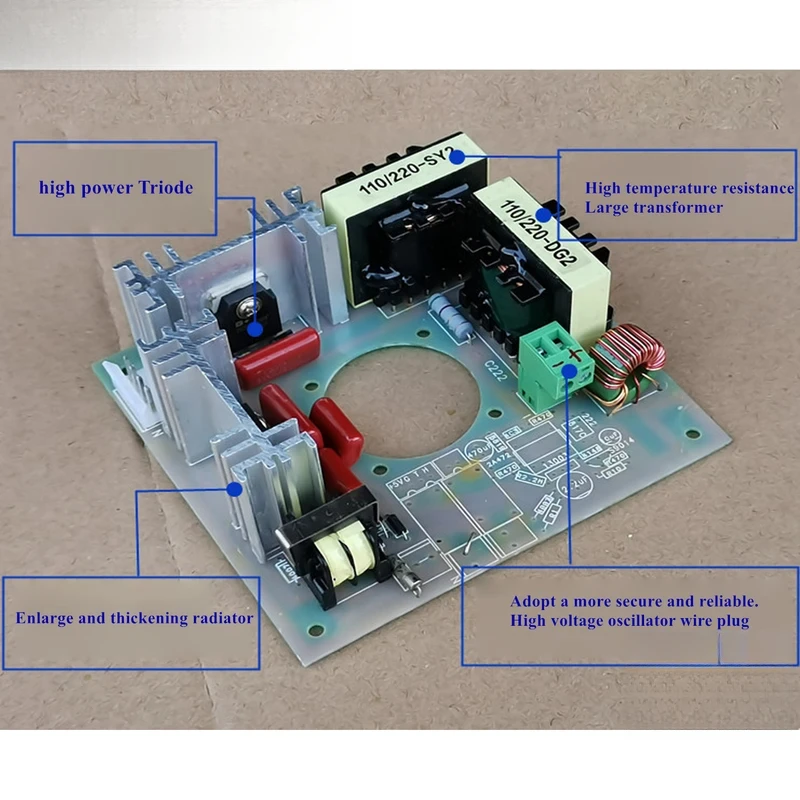 120W/40KHZ Ultrasound Cleaner Board Oscillator Kit Ultrasonic Generator Simple Moving Vibration Box