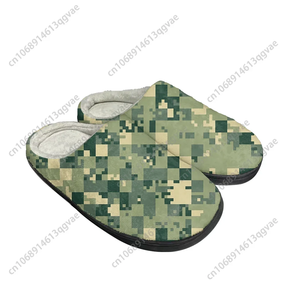 Camo Red Balck Home Cotton Custom Slippers Mens Womens Sandals Camouflage Plush Bedroom Casual Keep Warm Shoes Thermal Slipper