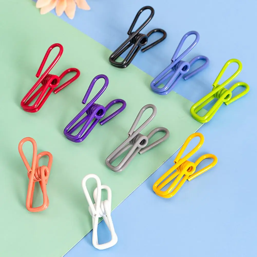 Reusable Metal Clips Stainless Steel Clothes Hanger Clips for Windproof Socks Underpants Heavy Duty Anti-slip Sealing for Food